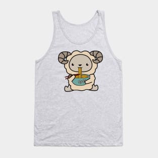 Kawaii Sheep Eating Ramen Noodles Tank Top